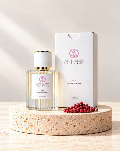 Parfum Rose Impériale Astharte 50 ml lângă cutia albă