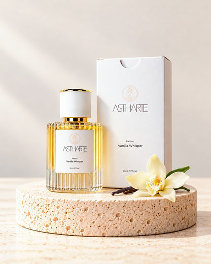 Parfum Vanilla Whisper Astharte 50 ml lângă cutia albă